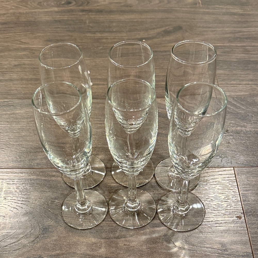 Unbranded Elegant Clear Champagne Flutes Set of 6 8:20
